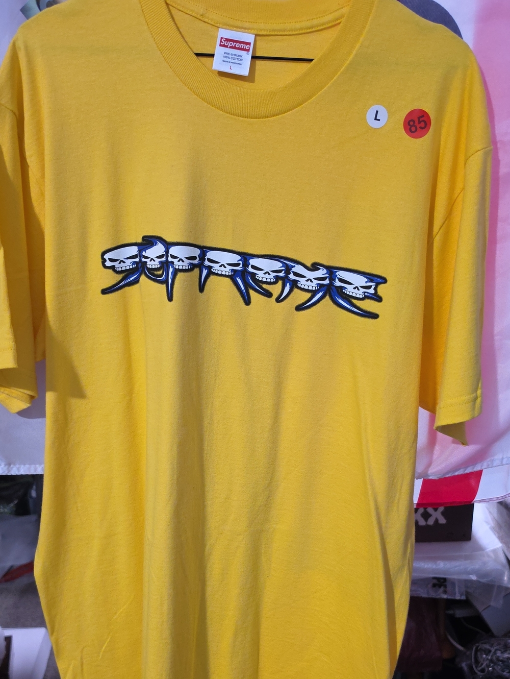 Supreme Yellow Skull Row Graphic Tee
